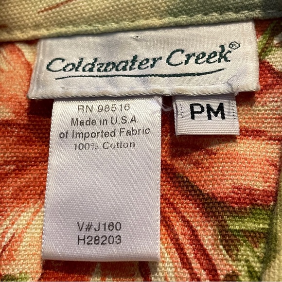 Coldwater Creek Tropical Caribbean Hawaiian Print Cotton Jacket Petite Medium - Picture 10 of 10